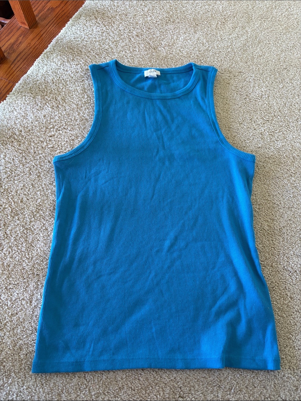 J. Crew Blue Ribbed Tank Top